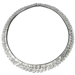 Mid 20th Century Diamond Platinum Necklace 12