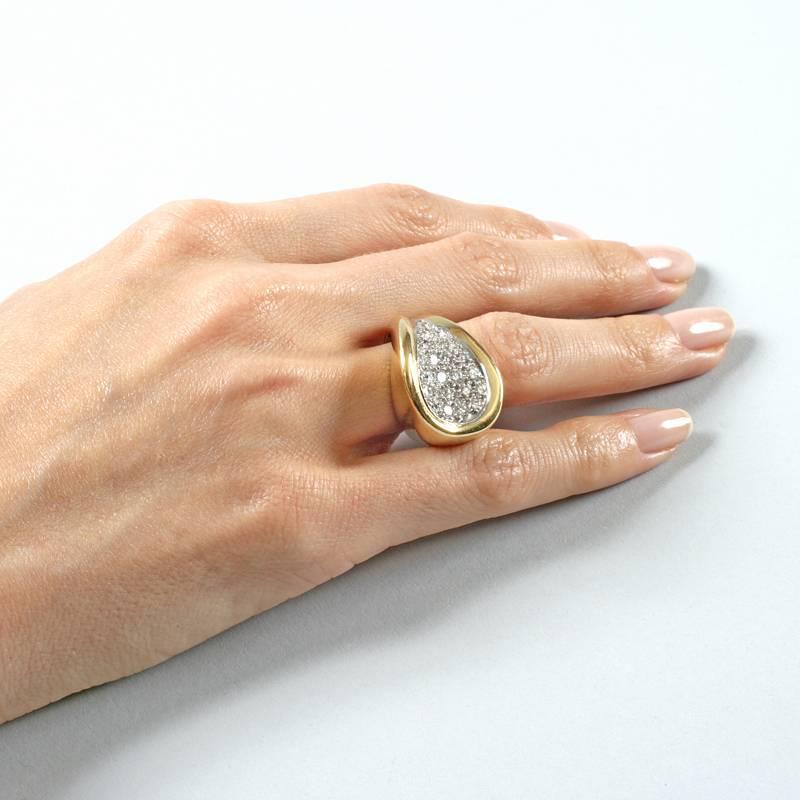 Kutchinsky London 1970s Diamond Gold Platinum Ring 4