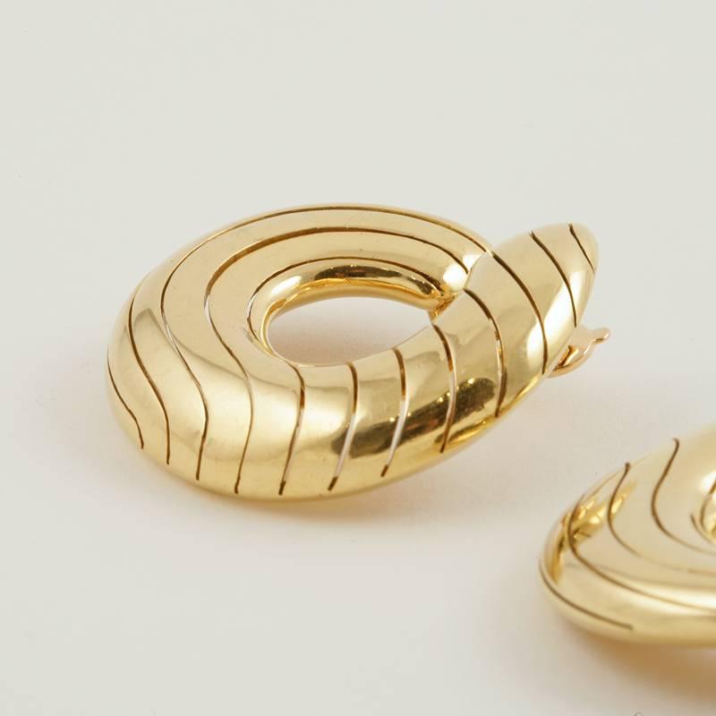 Women's Cartier Paris 1980s Gold Hoop Earrings