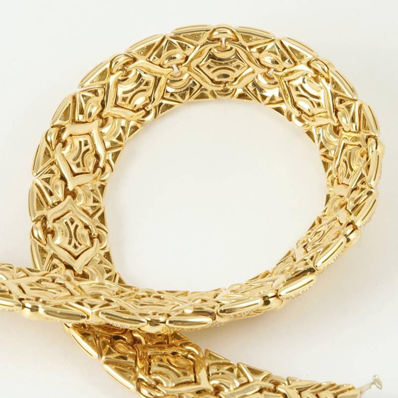 Bulgari Late 20th Century Diamond Gold Trika Necklace 1