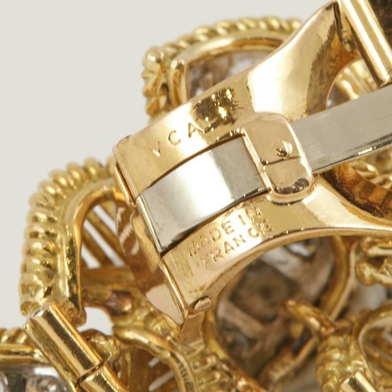 Van Cleef & Arpels Paris Georges L'Enfant Mid-20th Century Diamond Gold Earrings 1