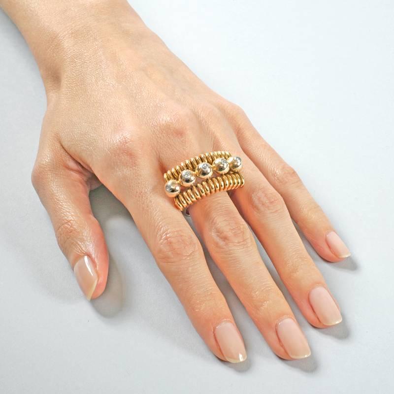 1940's Retro Diamond Gold Cocktail Ring 1