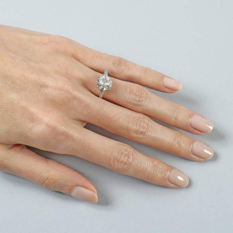 Oval Cushion-Cut Diamond Ring  For Sale 1