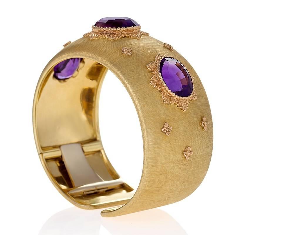Buccellati Late-20th Century Amethyst and Gold Bracelet In Excellent Condition In New York, NY