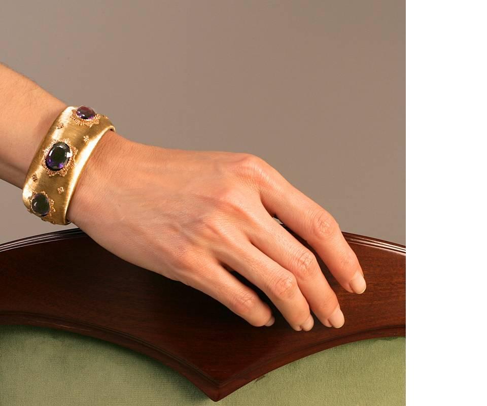 Women's Buccellati Late-20th Century Amethyst and Gold Bracelet