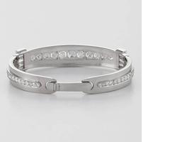 1930's Art Deco Diamond and Platinum Hinged Bangle Bracelet