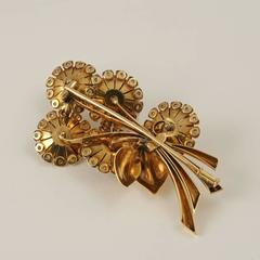 Van Cleef & Arpels Paris Retro Diamond and Gold “Bouquet’ Brooch