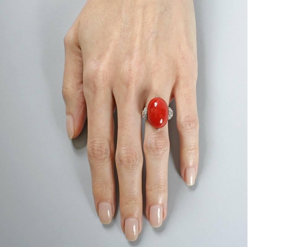 red coral engagement ring