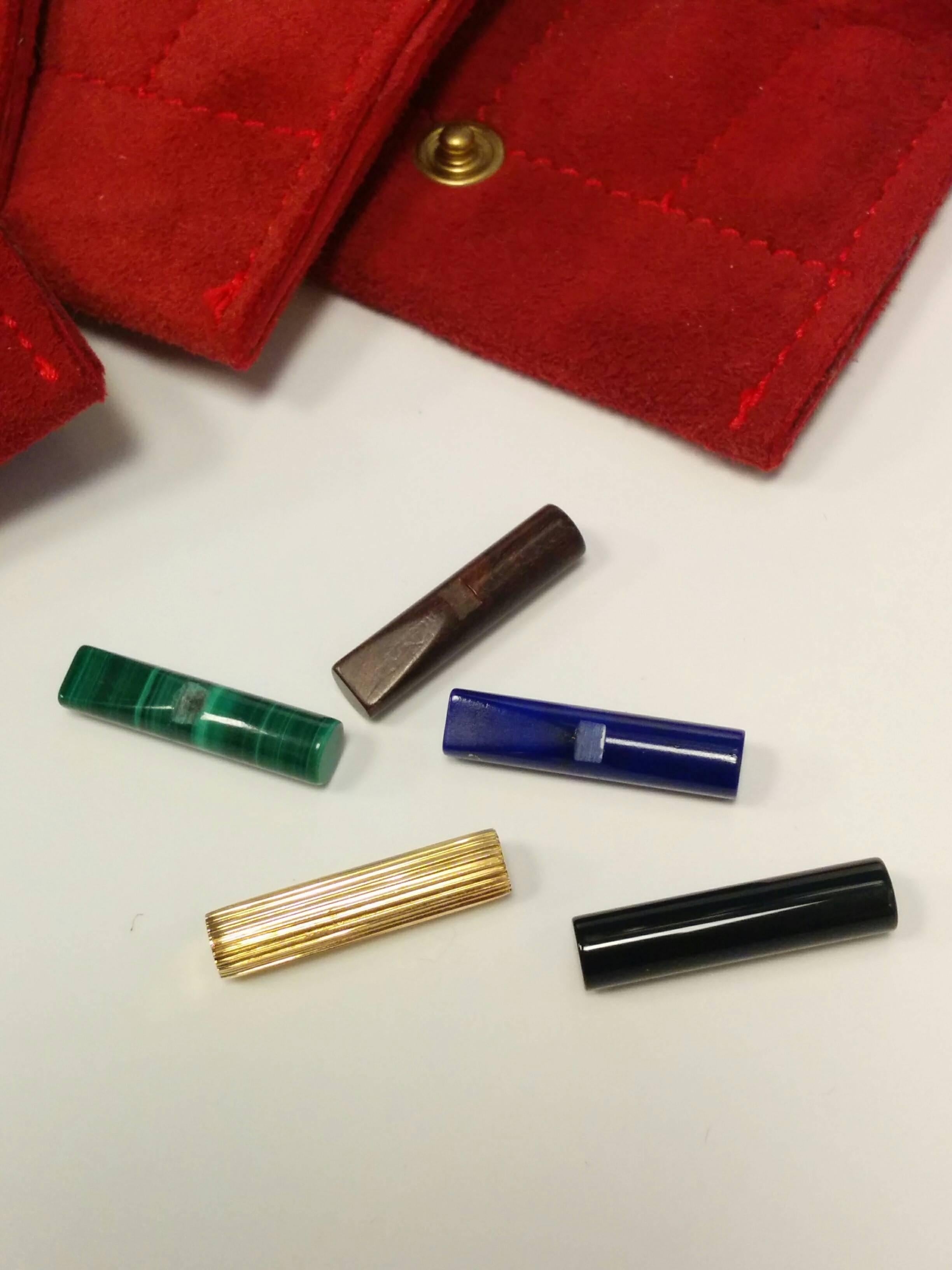 Cartier Ensemble de boutons de manchette interchangeables Baton  en vente 3