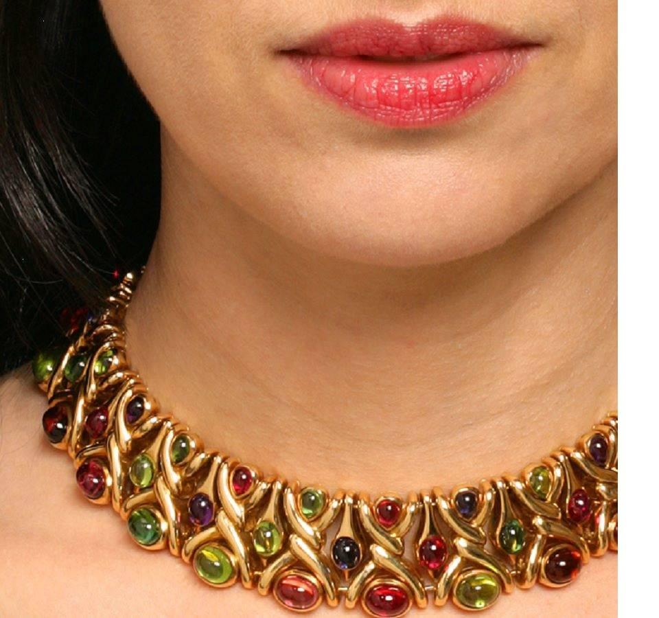 Bulgari 1980's Multi-gem Necklace In Excellent Condition In New York, NY