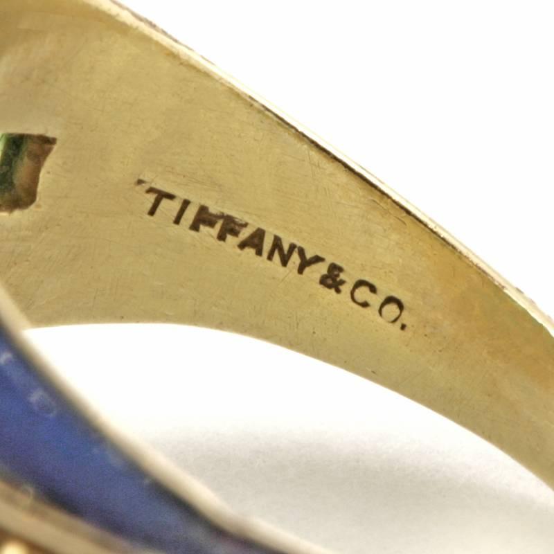 Louis Comfort Tiffany Art Nouveau Peridot, Enamel and Gold Ring 1