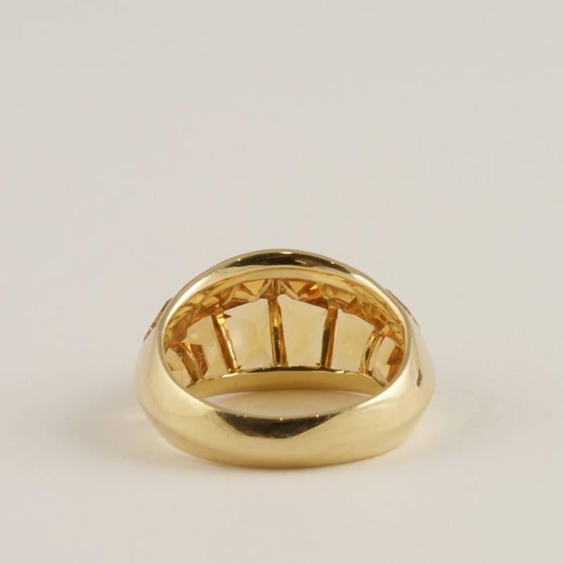 René Boivin/Suzanne Belperron Art Deco 'Crest' Citrine and Gold Ring  1