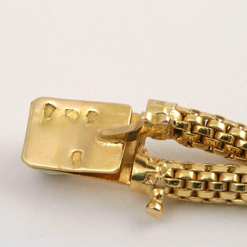 Halskette aus Gold und Platin mit Retro-Saphir-Diamant im Angebot 3