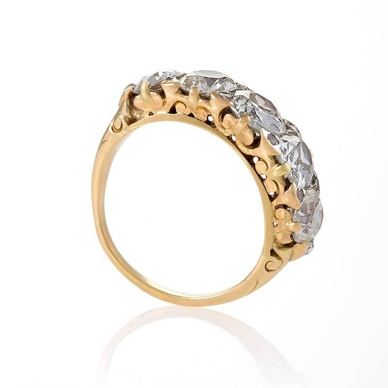 vintage five stone diamond ring