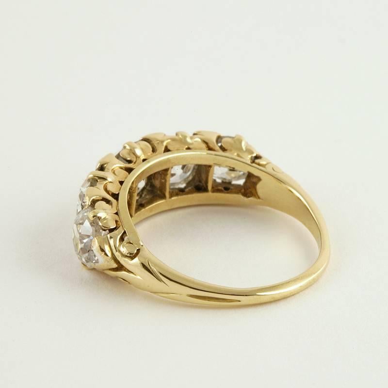 antique five stone diamond ring