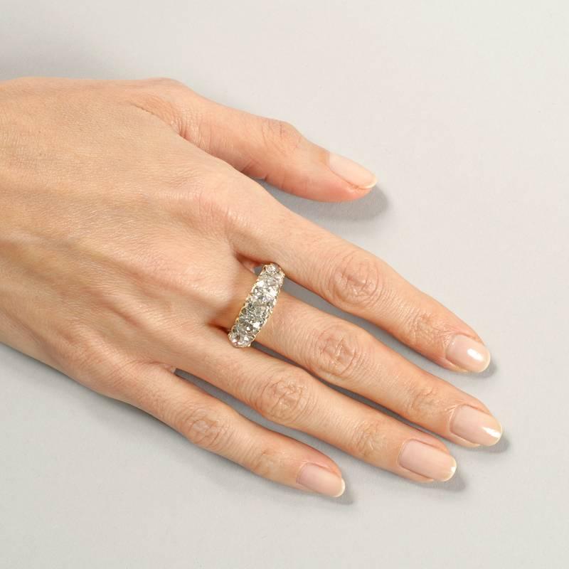5 stone diamond ring antique