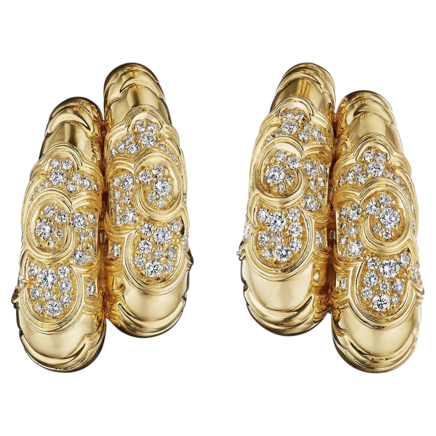 Marina B "Onda Beta 2" Diamond Earrings For Sale