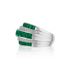 Mid-Century Emerald and Diamond Ring