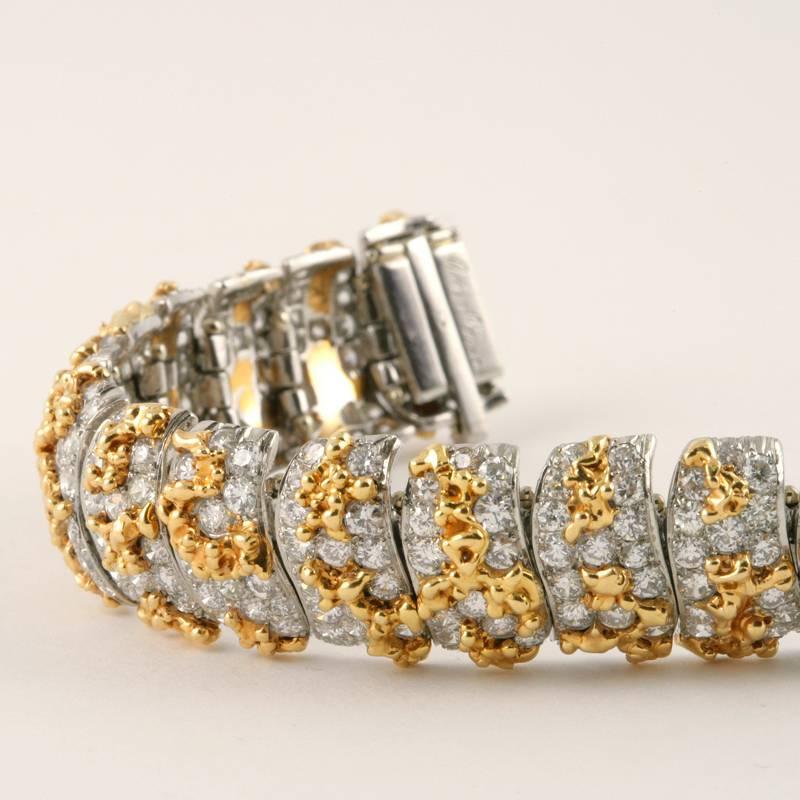 Women's William Ruser Gold and Diamond Bracelet  For Sale