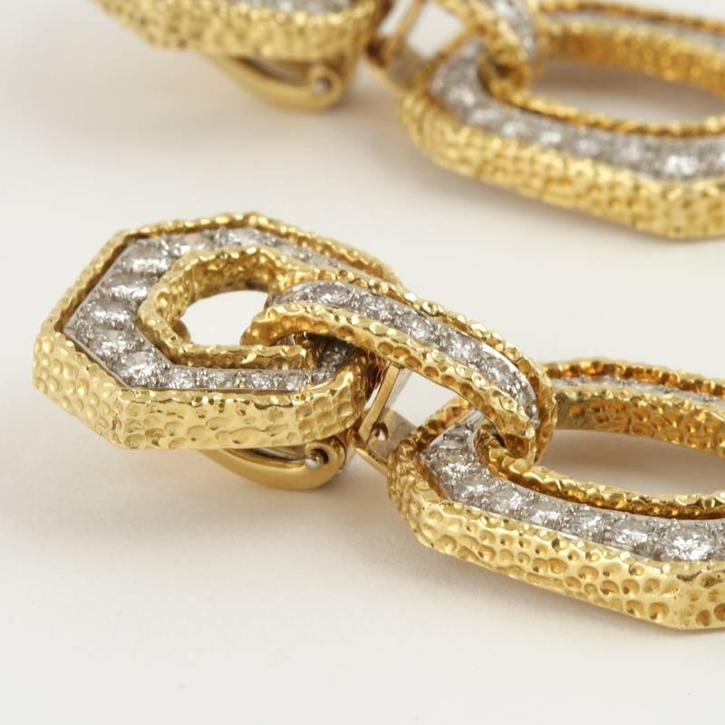 Women's Van Cleef & Arpels 1960's Diamond Gold 'Door Knocker' Earrings