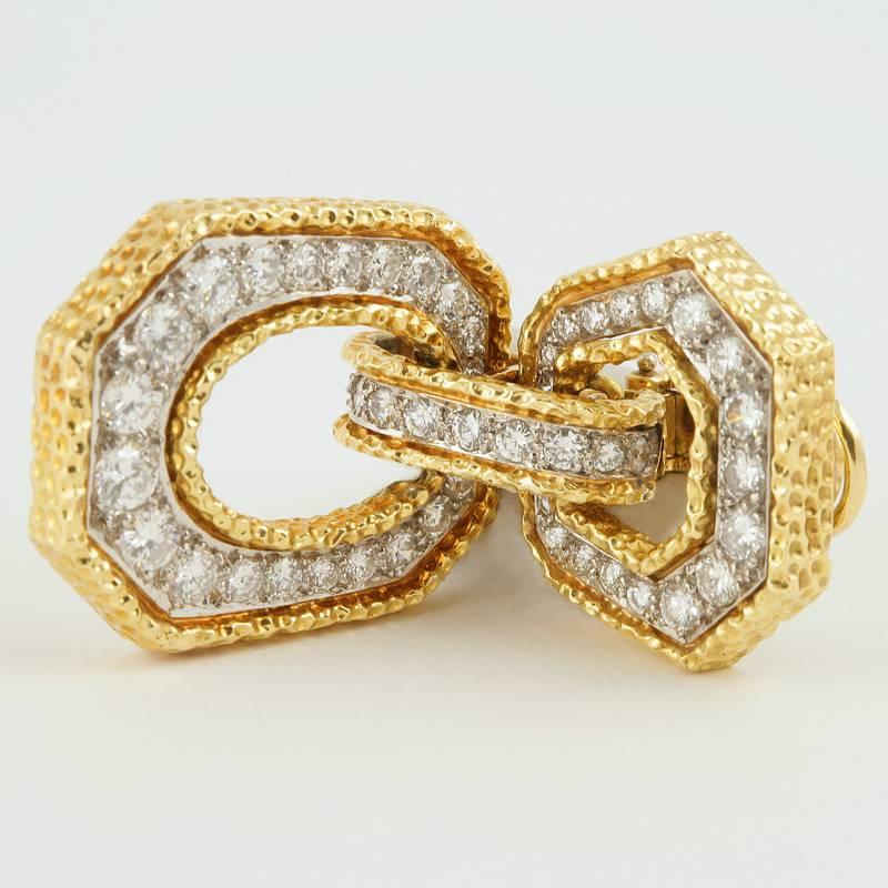 Van Cleef & Arpels 1960's Diamond Gold 'Door Knocker' Earrings 1