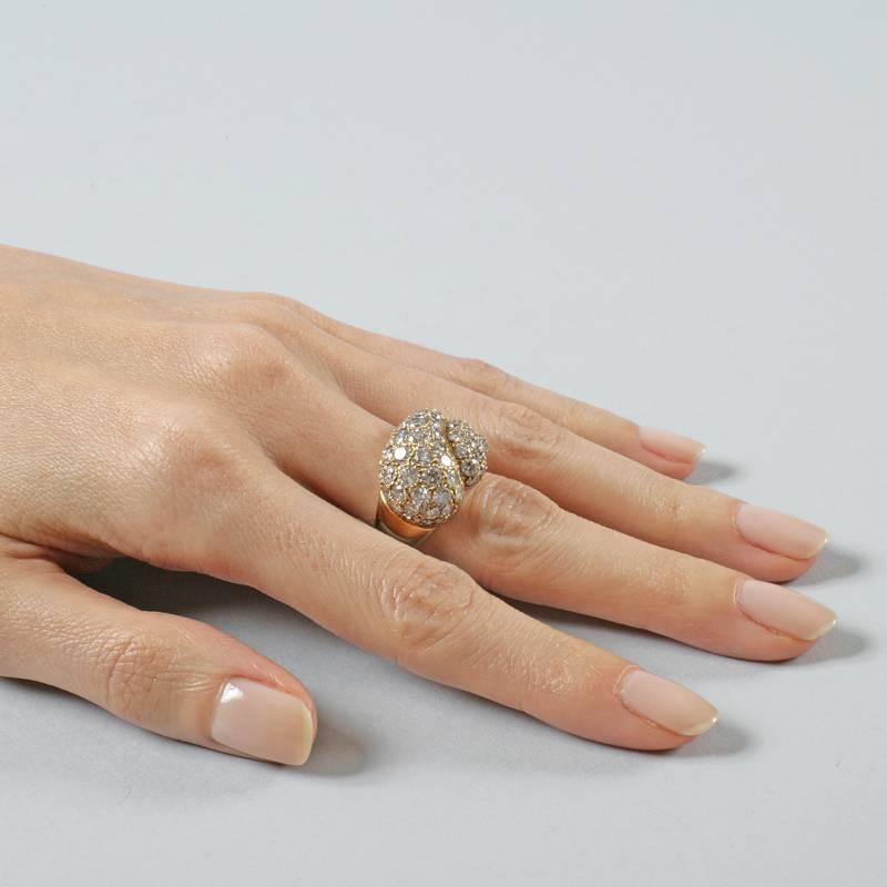 Mid-20th Century Diamond and Gold Cocktail Ring 1