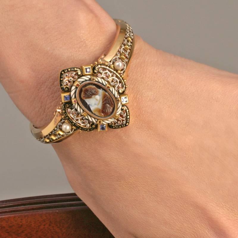 French Antique Renaissance Revival Cameo Bracelet 3