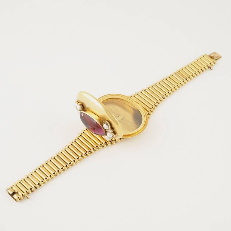 Victorian Amethyst Pearl Diamond Gold Locket/Bracelet 1