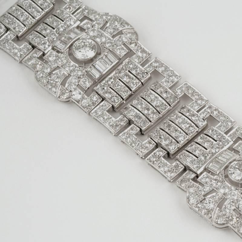 Wide Diamond Plaque Strap Bracelet  1