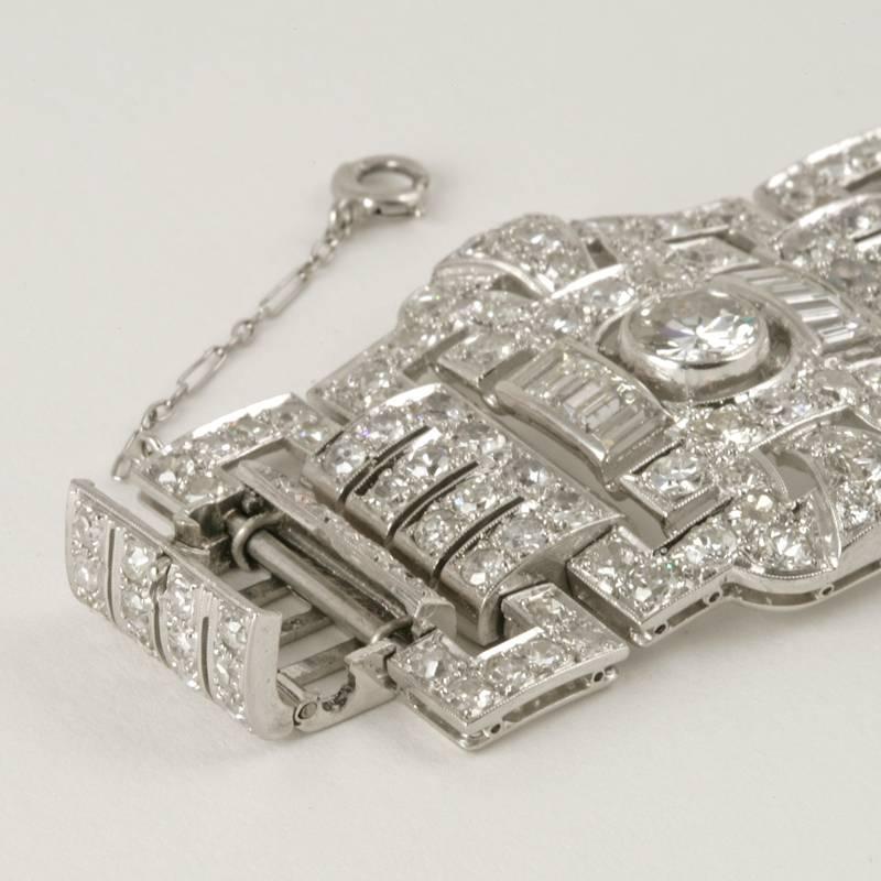 Wide Diamond Plaque Strap Bracelet  2