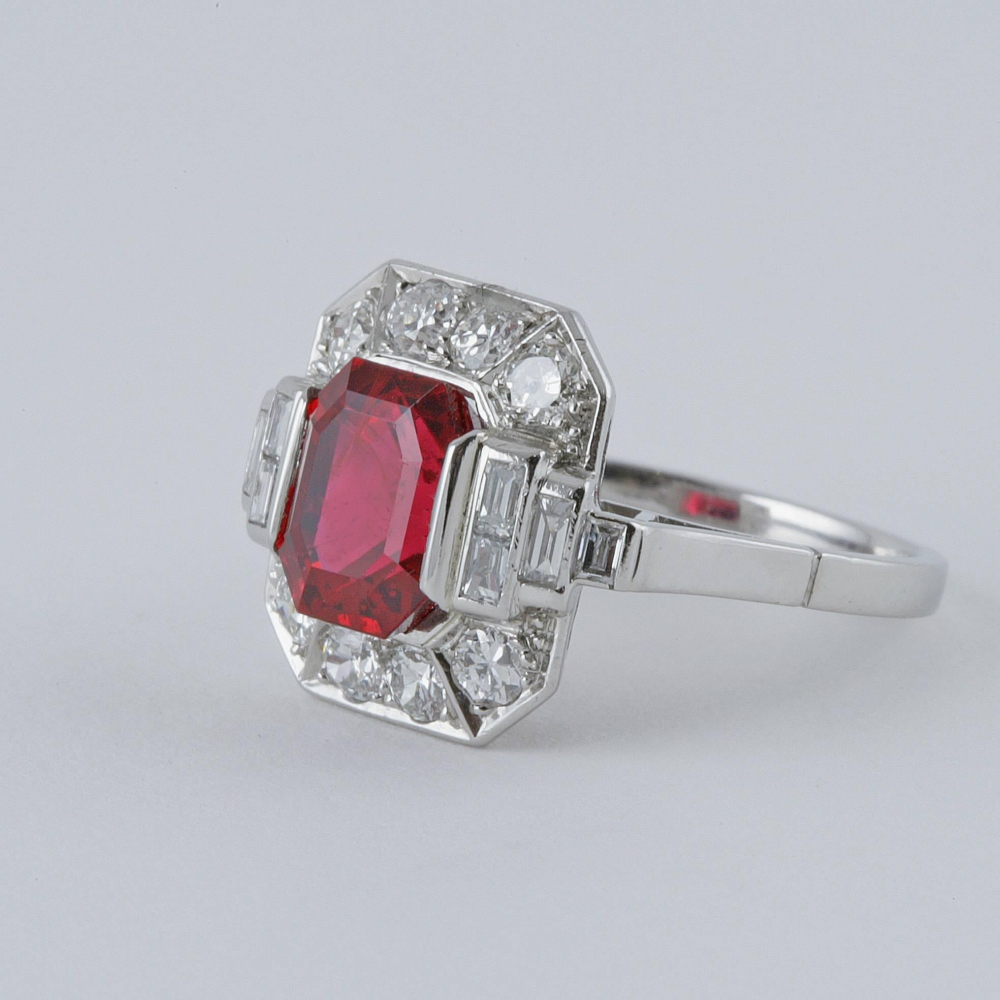 red spinel engagement ring