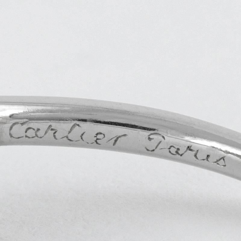 Women's Cartier Art Deco Natural Saltwater Pearl, Diamond and Platinum Ring