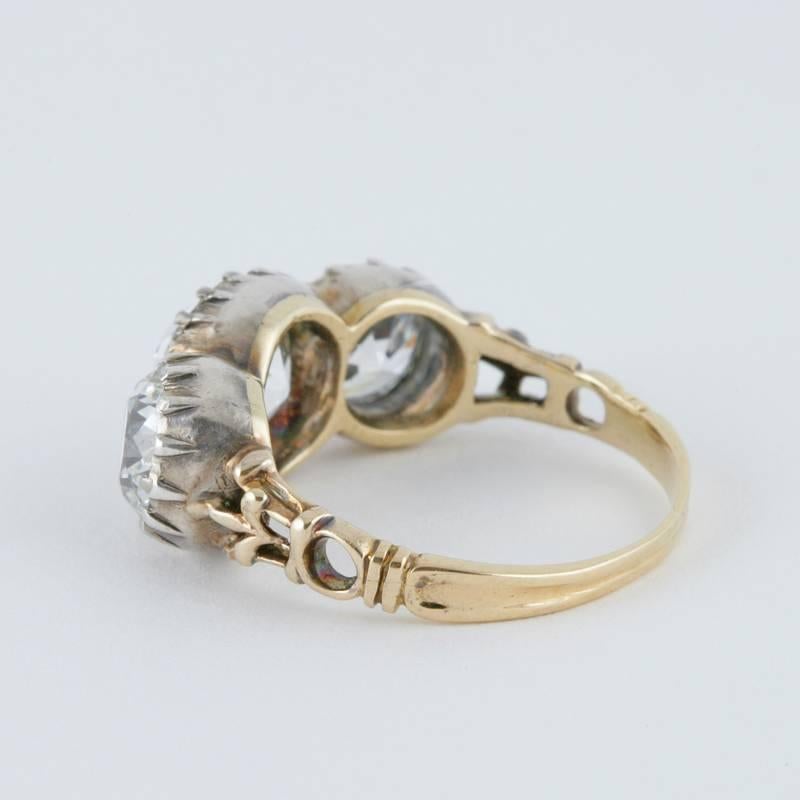 antique 3 stone diamond ring