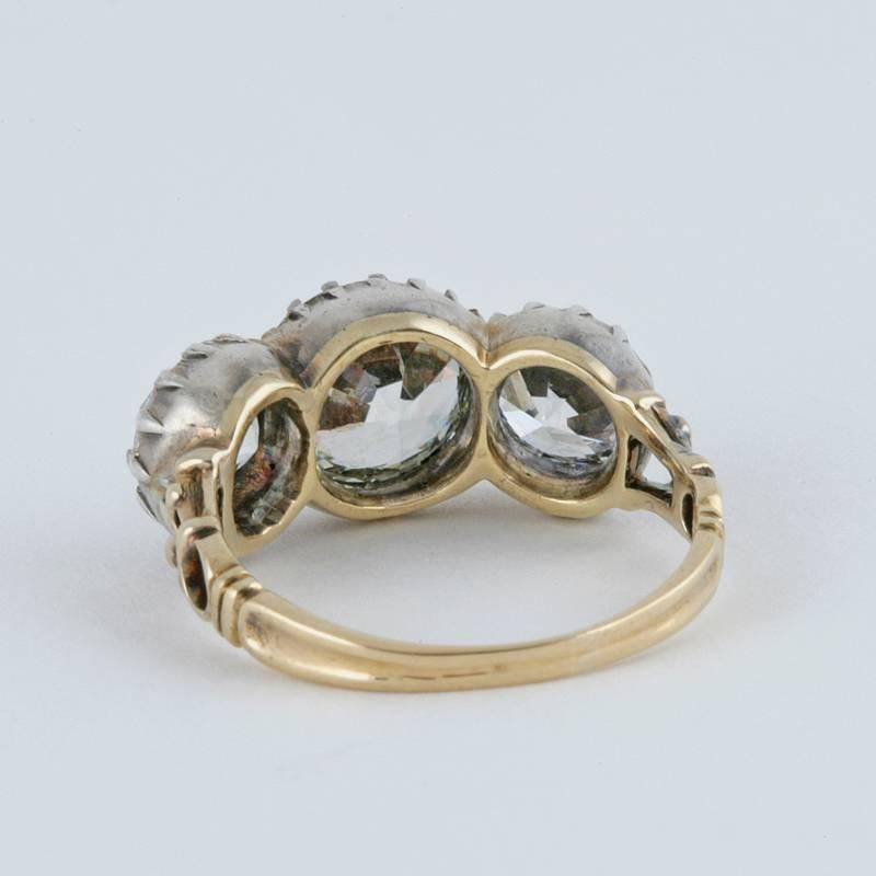 3 stone antique diamond ring