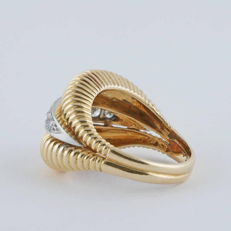 Women's Van Cleef & Arpels 1950's Diamond Gold Platinum Ring