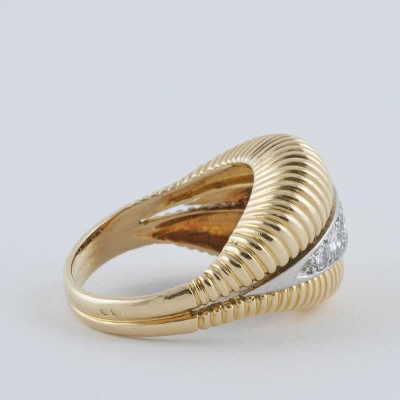 Van Cleef & Arpels 1950's Diamond Gold Platinum Ring 1