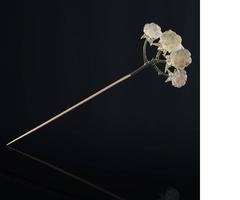 René Lalique Art Nouveau Diamond, Crystal and Gold Floral Hat Pin