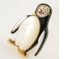 Van Cleef & Arpels Paris Diamond, Ruby and Mother-of-Pearl Penguin Brooch
