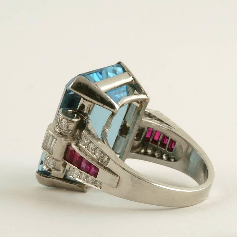 aquamarine and ruby engagement rings