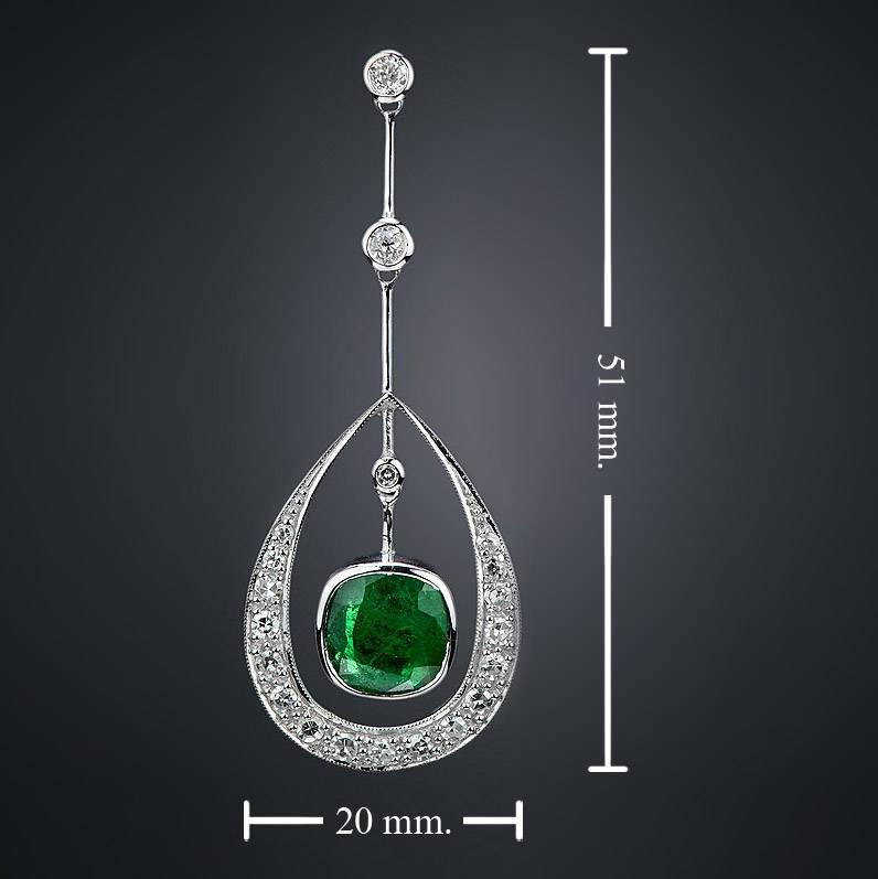 Zambian Emerald 4.28 Carat with Diamond White Gold Earrings 1