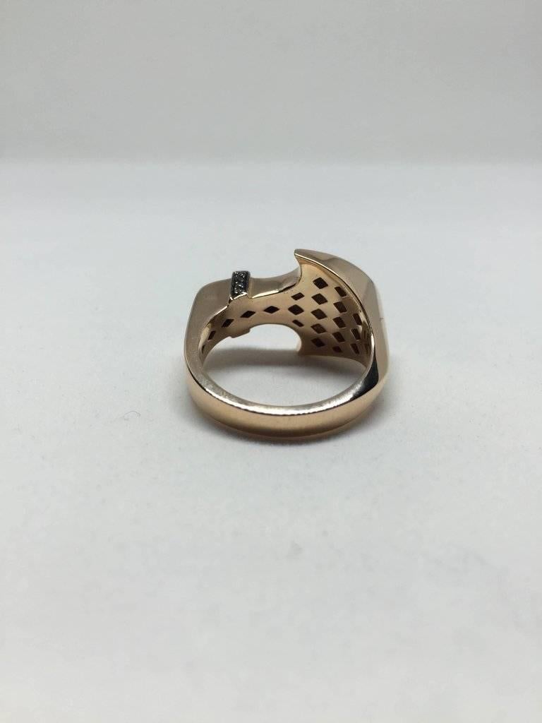 Women's or Men's Rose Gold Spear Ring with Diamonds For Sale