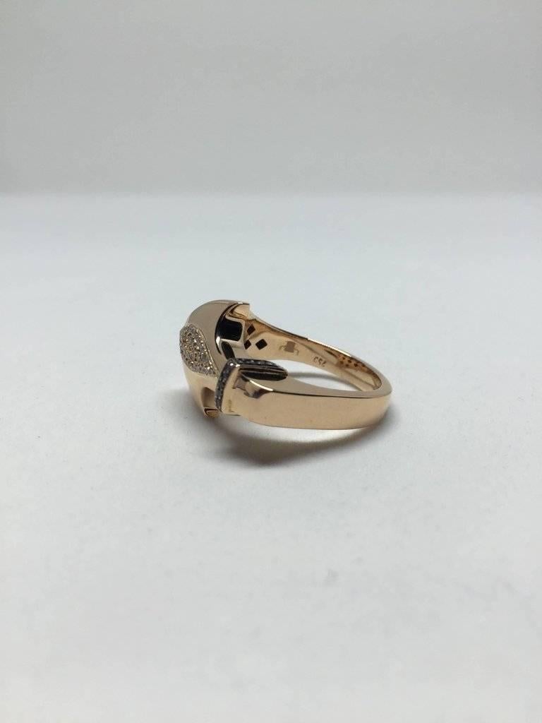 Rose Gold Spear Ring with Diamonds For Sale 1