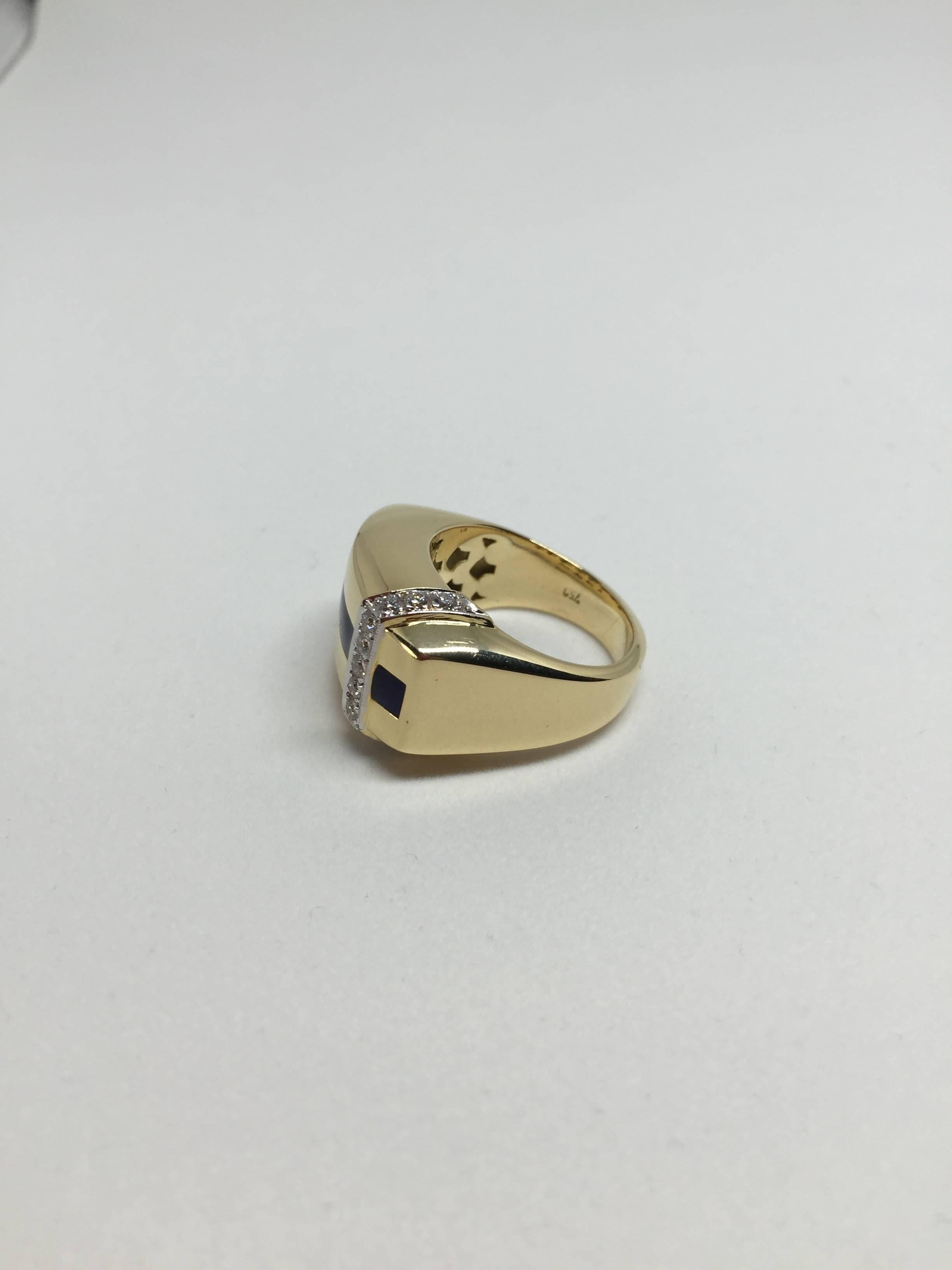Gold Spear Ring with Diamonds For Sale 3