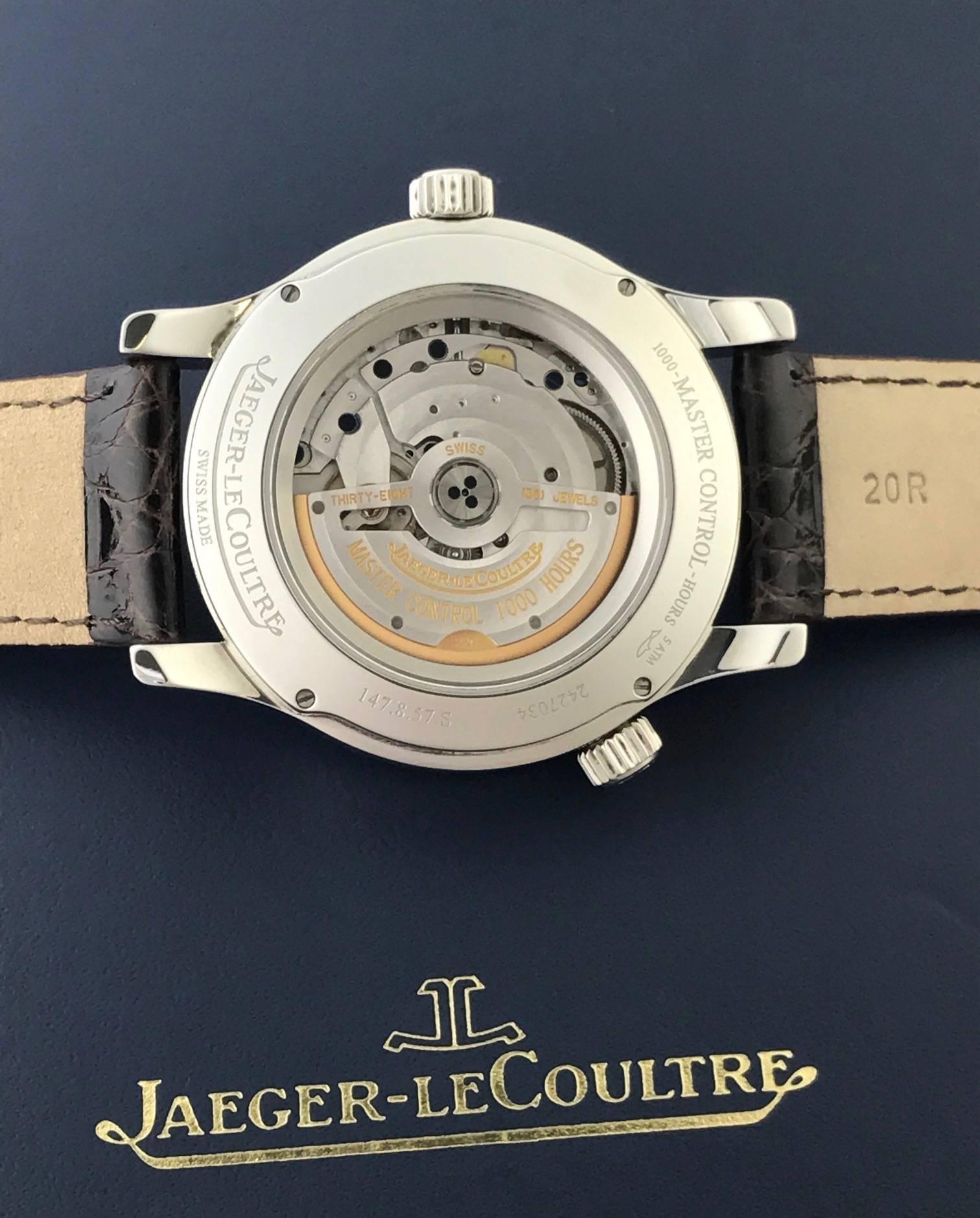 Jaeger LeCoultre stainless Steel Master Geographique Automatic Wristwatch 1