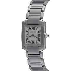 Cartier Ladies Stainless Steel Tank Francaise Quartz Wristwatch Ref W51008Q3
