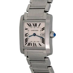 Cartier Stainless Steel Midsize Tank Francaise Quartz Wristwatch