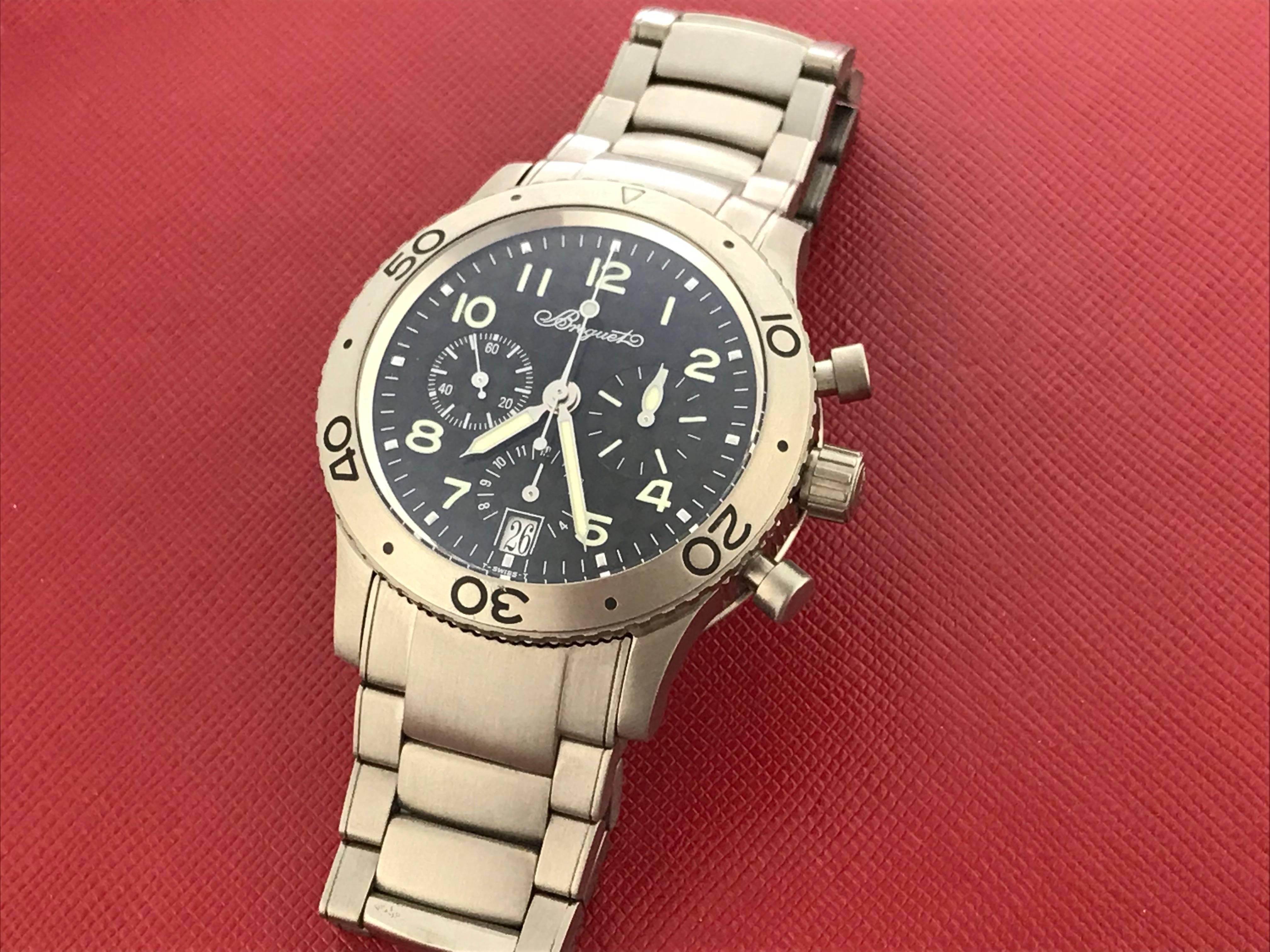 Men's Breguet Stainless Steel Transatlantic Type XX Chronograph Automatic Wristwatch