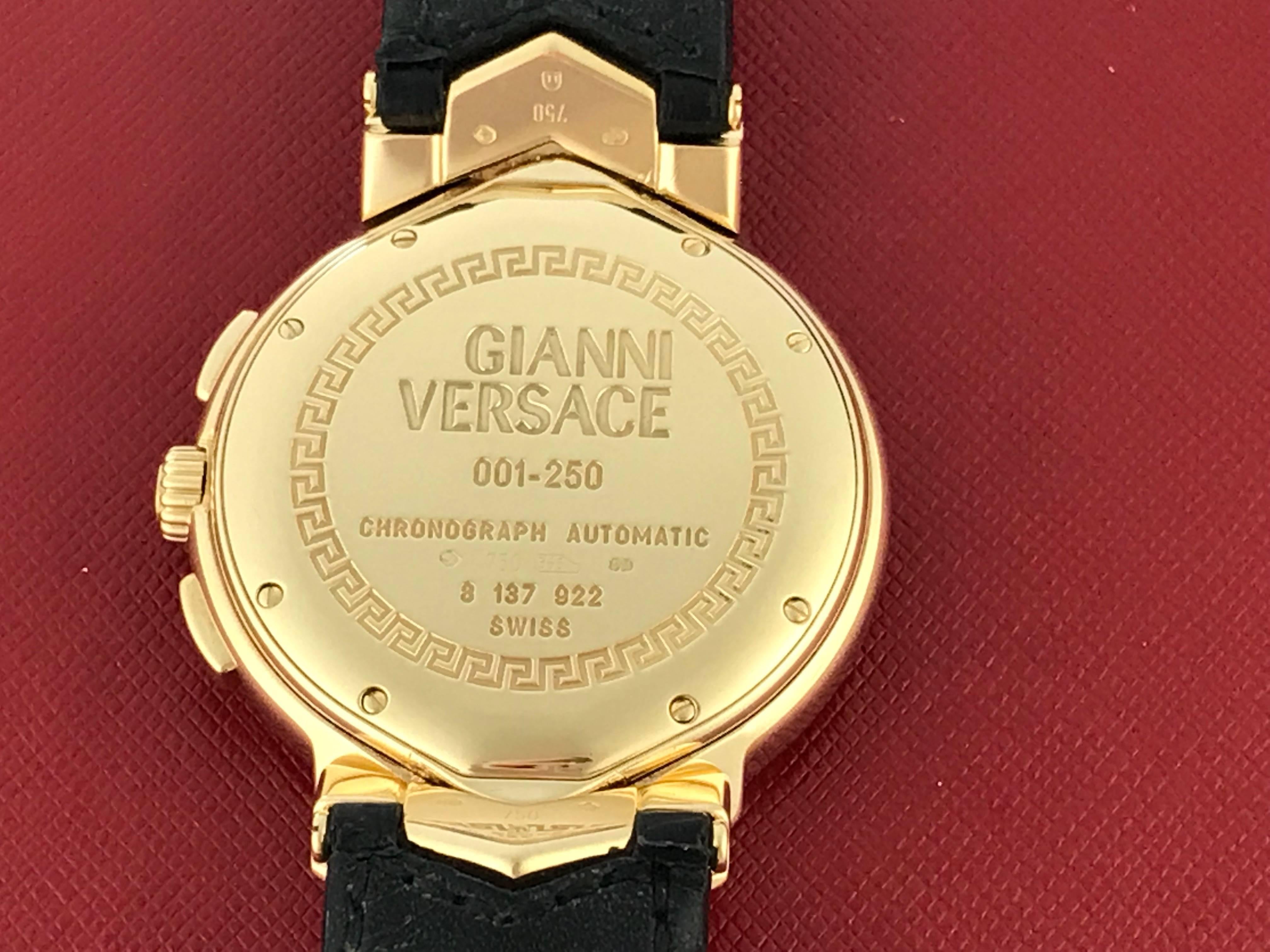 Contemporary Versace Yellow Gold 003 Chronograph Ltd Ed Automatic Wristwatch