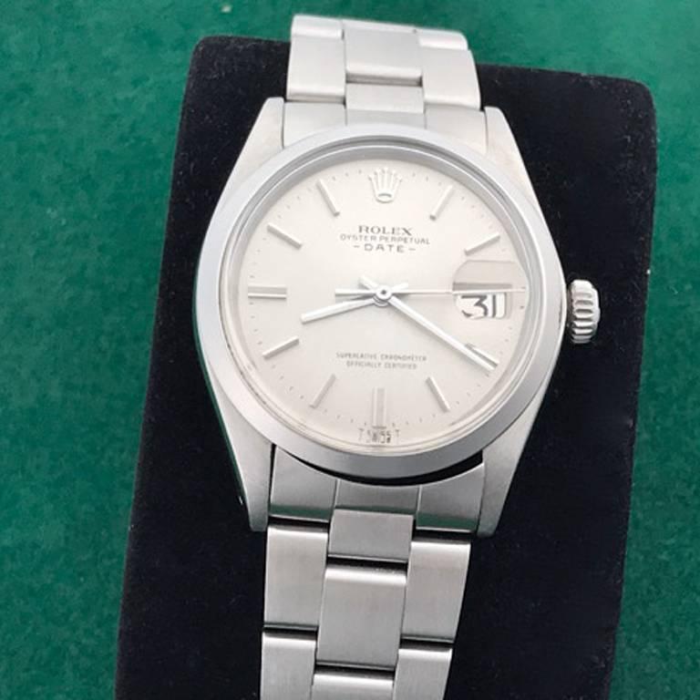 Contemporary Rolex Stainless Steel Date Oyster Perpetual Automatic Wristwatch Ref 1500 