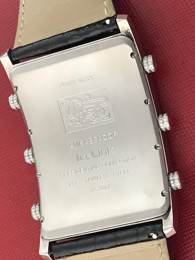 IceLink Stainless Steel Ambassador Presidential Collection Quartz